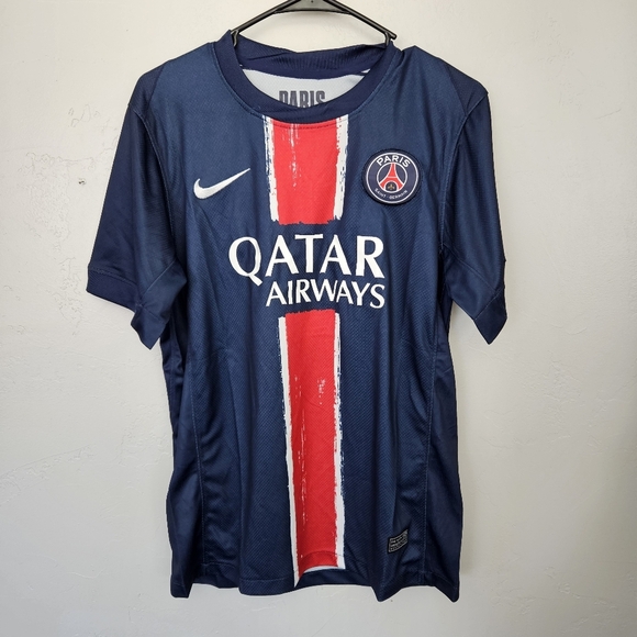 Nike NWT Men's Small Paris Saint-Germain Navy Blue Soccer Jersey Short Sleeve - Picture 1 of 8